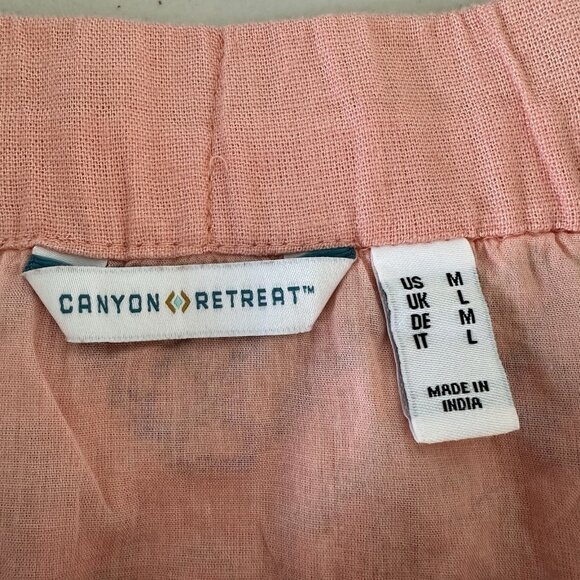 Denim & Co Canyon Retreat Oasis Midi Skirt Medium Linen Embroidered - Picture 4 of 10